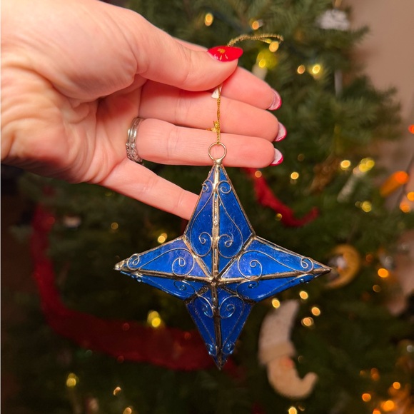 Set Of Two Whimsy Purple and Blue Star Ornaments - Picture 5 of 8